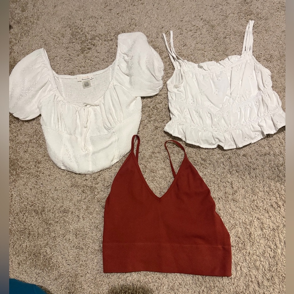 3 crop tops- all fit like a medium